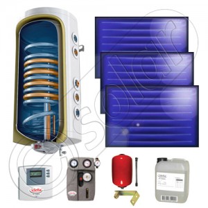 Set panouri solare plane cu boiler solar