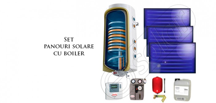 Set panouri solare plane cu boiler solar