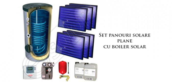 Set panouri solare plane cu boiler solar