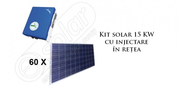 Kit solar 15 KW cu injectare în rețea