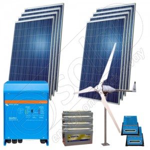 Kit solar eolian hibrid 3 kW pentru casă