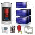 Pachet panouri solare plane cu boiler solar Kombi tanc in tanc ISMO 11x1-600.150.1KS, Set panouri solare plane si boiler solar Kombi 600 litri, Panouri solare plane la set cu boiler orizontal Kombi tanc in tanc 600 litri