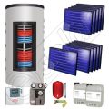 Pachet panouri solare plane cu boiler instant ISMO 11x1-1000.66.3BI, Set panouri solare plane cu boiler instant 1000 litri, Panouri solare plane cu boiler instant 1000 litri