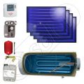 Set panouri solare plane cu boiler termoelectric ISMO 4x1-300.1BSH, Panouri solare plane la set cu boiler orizontal 300 litri, Pachet panouri solare plane si boiler 300 litri
