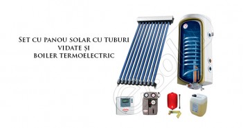 Set cu panou solar cu tuburi vidate și boiler termoelectric