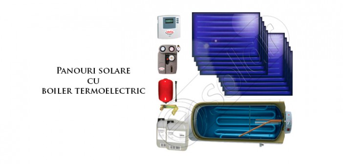 Pachet panouri solare plane cu boiler