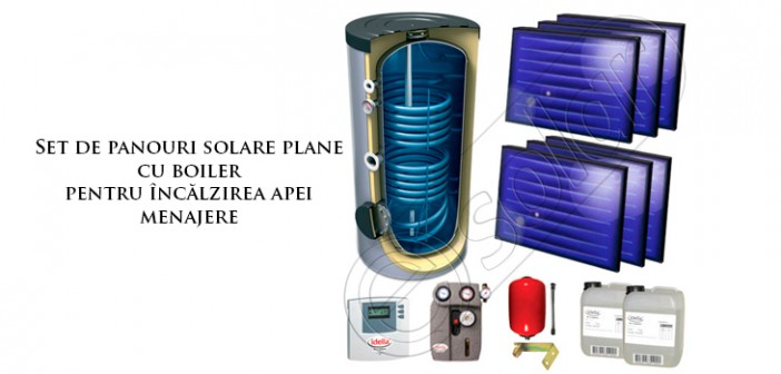 Set panouri solare plane cu boiler