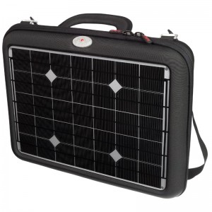 Geantă solară cu celule fotovoltaice pentru încărcare dispozitive