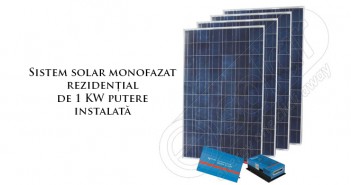 Sistem solar monofazat rezidenţial de 1kW putere instalată