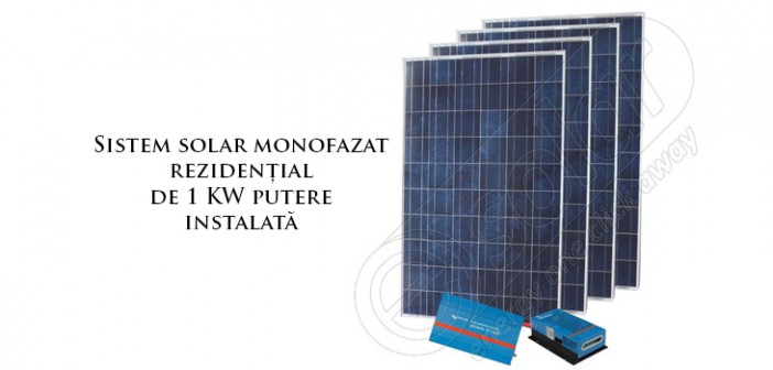 Sistem solar monofazat rezidenţial de 1kW putere instalată