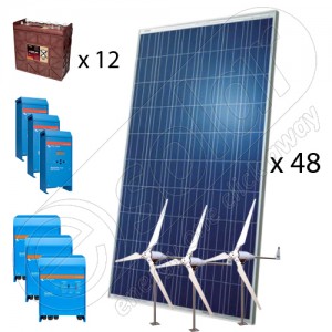 Kit solar hibrid cu eoliene trifazat 15KW preț