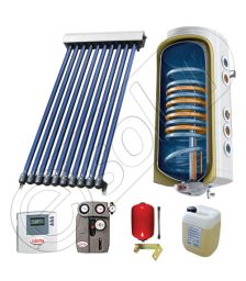 Pachet cu panou solar cu tuburi vidate, Panou solar cu tuburi vidate cu boiler termoelectric, Panouri cu tuburi vidate si boiler SIU 1x10-100.2TE