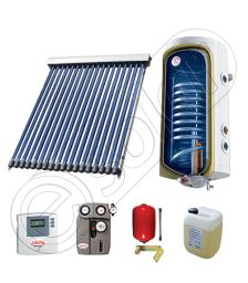 Pachet cu panou solar cu tuburi vidate, Panou solar cu tuburi vidate cu boiler termoelectric, Panouri cu tuburi vidate si boiler SIU 1x18-100.1TE