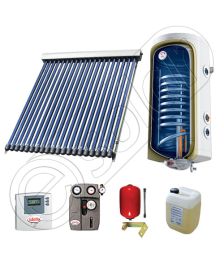 Pachet cu panou solar cu tuburi vidate, Panou solar cu tuburi vidate cu boiler termoelectric, Panouri cu tuburi vidate si boiler SIU 1x20-100.1TE