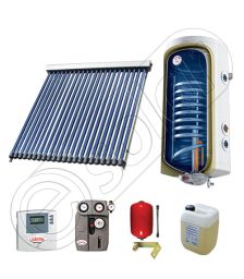 Panouri cu tuburi vidate si boiler SIU 1x22-100.1TE, Pachet cu panou solar cu tuburi vidate, Panou solar cu tuburi vidate cu boiler termoelectric