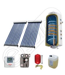 Panouri cu tuburi vidate si boiler SIU 2x10-100.2TE, Pachet cu panou solar cu tuburi vidate, Panou solar cu tuburi vidate cu boiler termoelectric