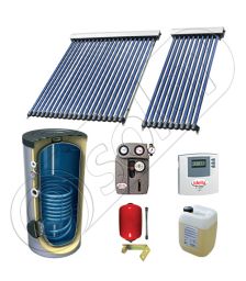 Panou solar ieftin cu tuburi vidate si boiler cu o serpentina, Panouri solare cu boiler monovalent de 300 litri, Panouri solare China Solariss Iunona