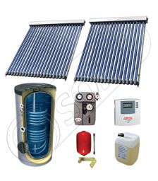 Panouri solare ieftine cu boiler bivalent de 500 litri, Pachet cu panou solar cu tuburi vidate, Set panouri solare import China Solariss Iunona