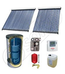 Set panouri solare ieftine cu boiler de 300 litri si doua serpentine, Set panouri solare China Solariss Iunona, Pachet cu panou solar China cu tuburi vidate