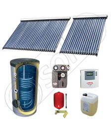 Panouri solare ieftine cu boiler bivalent de 500 litri, Pachet cu panou solar cu tuburi vidate, Set panouri solare import China Solariss Iunona