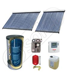 Set panou solar cu tuburi vidate cu boiler cu doua serpentine, Pachet cu panou solar cu tuburi vidate, Panouri cu tuburi vidate si boiler Solariss Iunona