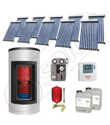 Panou solar ieftin cu tuburi vidate si boiler Kombi cu o serpentina, Panou solar china Solariss Iunona, Panouri solare cu boiler Kombi monovalent de 1000/200 litri