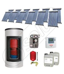 Panou solar ieftin cu tuburi vidate si boiler Kombi cu o serpentina, Panouri solare cu boiler monovalent de 1000/200 litri, Panouri solare China Solariss Iunona