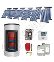 Panouri solare ieftine cu boiler Kombi bivalent de 1000/200 litri, Pachet cu panou solar cu tuburi vidate, Set panouri solare import China Solariss Iunona