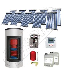 Panouri solare ieftine cu boiler Kombi bivalent de 800/200 litri, Pachet cu panou solar cu tuburi vidate, Set panouri solare import China Solariss Iunona