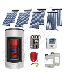 Set panouri solare ieftine cu boiler Kombi de 800/200 litri si doua serpentine, Set panouri solare Solariss Iunona, Pachet cu panou solar China cu tuburi vidate