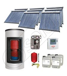 Panou solar ieftin cu tuburi vidate si boiler Kombi cu o serpentina, Panouri solare cu boiler monovalent de 1500/300 litri, Panouri solare China Solariss Iunona