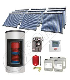 Set panouri solare ieftine cu boiler Kombi de 1500/300 litri si doua serpentine, Set panouri solare Solariss Iunona, Pachet cu panou solar China cu tuburi vidate