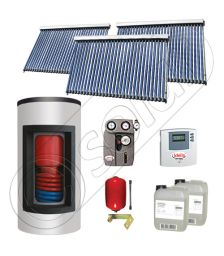 Panou solar ieftin cu tuburi vidate si boiler Kombi cu o serpentina, Panouri solare cu boiler monovalent de 650/150 litri, Panouri solare China Solariss Iunona