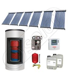 Set panou solar cu tuburi vidate cu boiler Kombi cu doua serpentine, Pachet cu panou solar cu tuburi vidate, Panouri cu tuburi vidate si boiler tanc in tanc