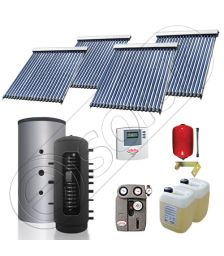 Puffer bivalent de 1000 litri si panouri solare ieftine, Pachet cu panou solar cu tuburi vidate, Instalatii solare pentru incalzire Solariss Iunona