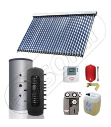 Set panou solar pentru incalzire cu tuburi vidate si puffer, Pachet cu panou solar cu tuburi vidate, Puffer si colectoare solare cu tuburi vidate