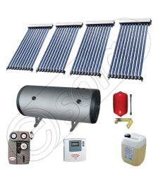 Pachet cu panou solar apa calda tot anul, Instalatii solare si boiler cu 2 serpentine, Panouri cu tuburi vidate si boiler Solariss Iunona