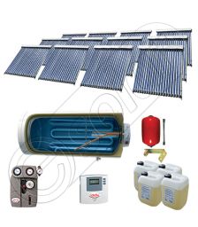Set colectoare solare vidate si boiler orizontal SIU 12x20-2000.1BMH, Instalatii solare presurizate cu boiler solar pentru apa calda, Colectoare solare vidate la pachet cu boiler orizontal