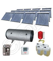 Set colectoare solare vidate si boiler orizontal SIU 12x20-2000.2BMH, Instalatii solare presurizate cu boiler solar pentru apa calda, Colectoare solare vidate la pachet cu boiler orizontal