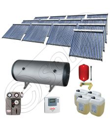 Set colectoare solare vidate si boiler orizontal SIU 13x22-2000.2BMH, Instalatii solare presurizate cu boiler solar pentru apa calda, Colectoare solare vidate la pachet cu boiler orizontal