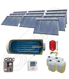 Set colectoare solare vidate si boiler orizontal SIU 10x30-2000.1BMH, Instalatii solare presurizate cu boiler solar pentru apa calda, Colectoare solare vidate la pachet cu boiler orizontal