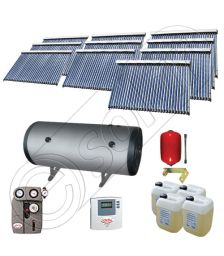 Set colectoare solare vidate si boiler orizontal SIU 10x30-2000.2BMH, Instalatii solare presurizate cu boiler solar pentru apa calda, Colectoare solare vidate la pachet cu boiler orizontal