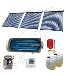Panou solar ieftin cu tuburi vidate si boiler cu o serpentina, Panouri solare cu boiler monovalent de 500 litri, Colectoare solare pentru apa calda