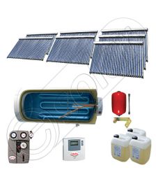 Set panouri solare ieftine cu boiler fabricate in China, Colectoare solare China Solariss Iunona, Instalatie cu panouri solare China cu tuburi vidate SIU 7x30-1500.1BMH