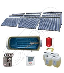 Set panouri solare ieftine cu boiler fabricate in China, Colectoare solare China Solariss Iunona, Instalatie cu panouri solare China cu tuburi vidate SIU 9x30-2000.1BMH