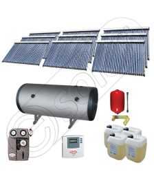 Set panouri solare ieftine cu boiler fabricate in China, Colectoare solare China Solariss Iunona, Instalatie cu panouri solare China cu tuburi vidate SIU 9x30-2000.2BMH