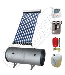 Instalatii solare cu tuburi vidate si boiler SIU 1x10-100.2TEH, Pachet cu panou solar cu tuburi vidate, Instalatie solara cu tuburi vidate cu boiler termoelectric orizontal