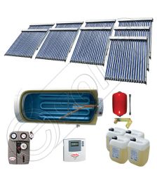 Panouri cu tuburi vidate si boiler Solariss Iunona, Pachet colectoare solare ieftine cu tuburi vidate, Instalatie solara presurizata cu boiler SIU 9x18-1500.1BMH