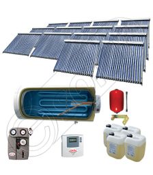 Panouri cu tuburi vidate si boiler Solariss Iunona, Pachet colectoare solare ieftine cu tuburi vidate, Instalatie solara presurizata cu boiler SIU 14x22-2000.1BMH