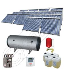 Panouri cu tuburi vidate si boiler Solariss Iunona, Pachet colectoare solare ieftine cu tuburi vidate, Instalatie solara presurizata cu boiler SIU 14x22-2000.2BMH